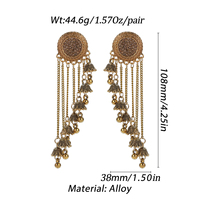 Anting-anting pernyataan rumbai emas tetesan air etnis perhiasan India gaya berlian imitasi untuk wanita liontin manik anting-anting