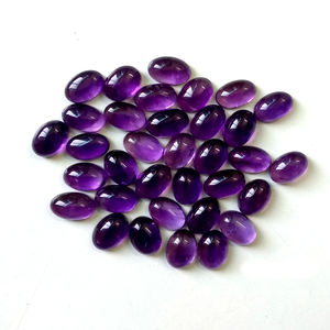 Piedra preciosa suelta con reverso plano de amatista Africana cabujón ovalado de 6x4mm natural de alta calidad al por mayor para la fabricación de joyas - Product Image 6
