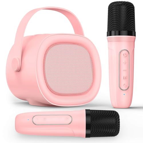 LENRUE for Karaoke Machine with Wireless Microphone & Colored Lights for Kids Birthday Parties Ages 3-10+