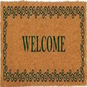 Nouveau tapis en fibre de coco avec support en PVC, épaisseur moyenne moderne, rectangulaire, fabriqué à la machine, antidérapant, lavable, durable, écologique, extérieur et intérieur - Product Image 1