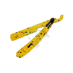 Maquinilla de afeitar recta de peluquero deslizante de alta calidad, de acero inoxidable de peluquero maquinilla de afeitar, goma de tacto suave, logotipo personalizado de Color - Product Image 5