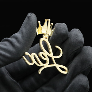 จี้ฮิปฮอปสแตนเลสสตีลชุบเงินประดับเพชร CZ แบบกำหนดเองได้ - Product Image 2