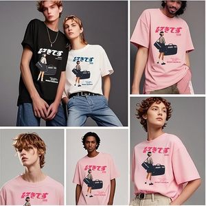 Camisetas Gráficas Estampadas al por Mayor con Logo Personalizado, de Corte Holgado y Tejido Pesado, Estilo Urbano, 250 GSM, 100% Algodón, Camisetas Cortas para Hombre - Product Image 5