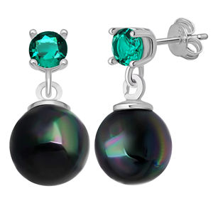 New Arrival Azuris Luxury 925 Sterling <b>Silver</b> Gold Plated 8mm Freshwater Black Pearl Classic <b>Stud</b> <b>Earrings</b> for Women Istanbul - Product Image 1