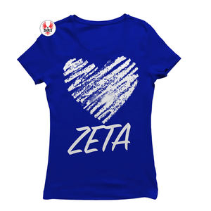 Camisetas Bordadas con Letras Griegas para Mujer de la Hermandad Zeta Phi Beta |   Camisetas de Algodón Personalizadas Bordadas de la Hermandad ZPB para Mujer - Product Image 4
