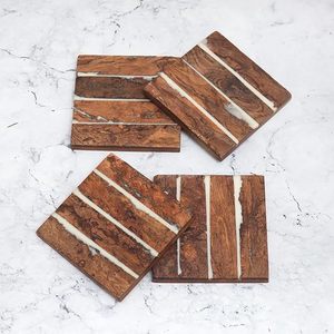 Juego de Posavasos de Madera con Estampado Bohemio, Ecológico, con Empaque Personalizado para Cafeterías y Restaurantes a Precio de Fábrica - Product Image 2