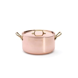<b>Hot</b> Selling Pure Copper Dish Pot With Insulated Handle Premium Look Embossed Design Polished Finishing Drinkware Utility Items - Product Image 1