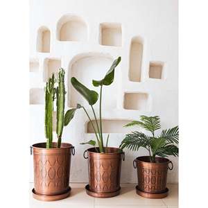 Maceta de prisma 33x25x33 cm Macetas y macetas con revestimiento de cobre - Product Image 3