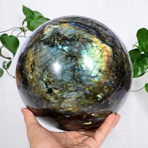 Vente en gros de pierres de guérison en cristal de labradorite polie de qualité supérieure MUNTAHA AGATE, boule de 150 à 250 g, énergie, méditation, Reiki, Feng Shui à domicile - Product Image 6