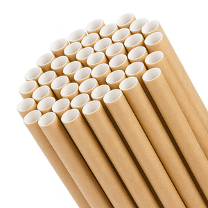 Factory Direct Eco-Friendly Food Grade Black Stripe Kraft Paper Biodegradable Disposable 197mm Modern <b>Drink</b> <b>Straws</b> for Coffee - Product Image 4