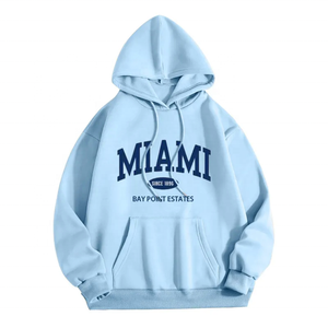 Sudadera con Capucha Miami Bay Point Estates para Hombre, Oversize, de Algodón French Terry, Casual, Otoñal, con Bolsillo - Product Image 2