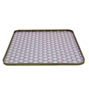 Plateau rectangle moderne en fer avec placage en laiton Meena plateau de service pour la maison Ramadan et décoration de table - Product Image 6