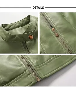 Promoción chaqueta de cuero para mujer de Pakistán chaqueta de cuero de moda de alta calidad para mujer cuero de piel de oveja Original tamaño personalizado - Product Image 5