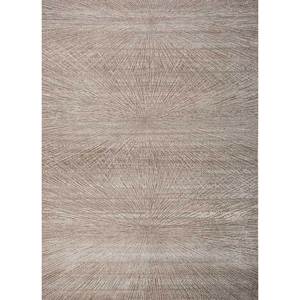 พรมขนสัตว์ผสมไหมไผ่ถักมือสีเบจน้ำตาลขนาดใหญ่ รุ่น AKWB-3549 ลายเรขาคณิต รูปทรงสี่เหลี่ยมผืนผ้า เหมาะสำหรับห้องโถง ห้องนั่งเล่น - Product Image 1