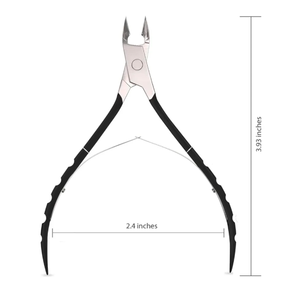 Pince à cuticules allemande en acier inoxydable de 3.95 pouces Double ressort joint incurvé lame tranchante coupe-ongles pour la beauté - Product Image 6