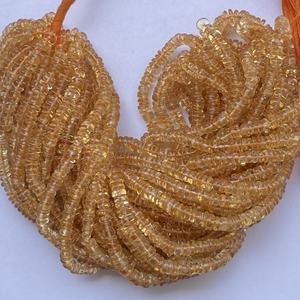 4mm 5mm 6mm Natural amarillo naranja citrino piedra suave Heishi cuentas hebra venta al por mayor precio de fábrica de joyería semipreciosa - Product Image 1