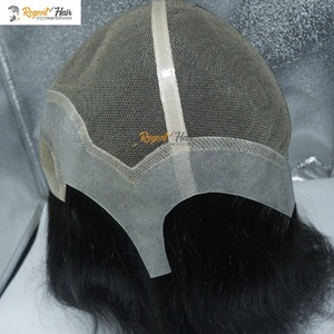 Vente en gros, stock disponible, postiche REGENT à casquette complète pour homme avec 100% de cheveux humains noués à la main, style vague naturelle et droite - Product Image 3