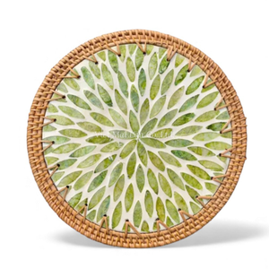 Mantel Individual Económico de Nácar con Ratán para Compradores Mayoristas, Decoración Natural para Mesa de Comedor de Vietnam - Product Image 6