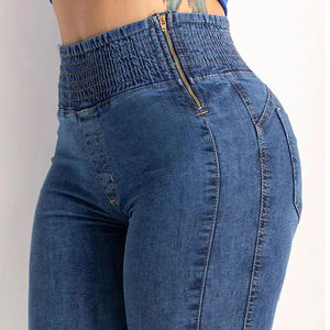 Jeans Casuales Transpirables de Cintura Alta para Mujer, Pantalones de Mezclilla Colombianos Personalizados de Talla Grande, 100% Algodón - Product Image 4