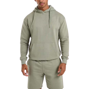 Conjunto Deportivo de Sudadera con Capucha y Pantalones Cortos de Felpa Francesa, Lavado Ácido, Estilo Urbano, Ajuste Regular, Reversible, Cortavientos, Antibacteriano - Product Image 3