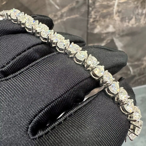 สร้อยข้อเท้าเทนนิสแบบฮิปฮอปเงินแท้925ผ่านเครื่องทดสอบเพชรโรเดียมชุบสำหรับผู้ทดสอบเพชร - Product Image 4