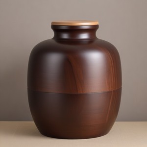 โกศเผาศพทำจากไม้จริง100% รูปทรงกลม - Product Image 4