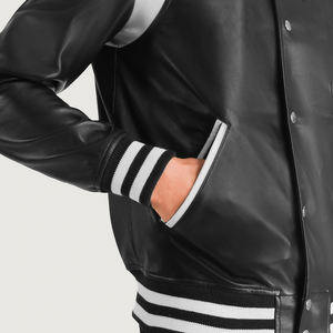 Veste universitaire Letterman personnalisée de haute qualité en cuir d'origine 100% la plus vendue pour hommes veste universitaire en cuir de vache Premium - Product Image 6