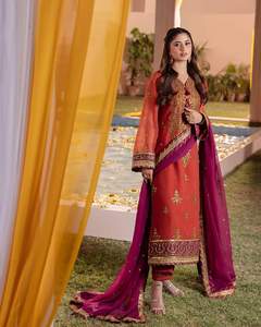 Robe traditionnelle afghane élégante en soie Salwar Kameez du fabricant personnalisée pour femmes et filles 563 pièces Vente traditionnelle ethnique - Product Image 5