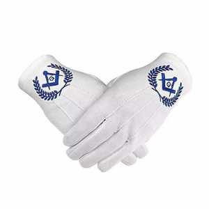 Gants maçonniques de la meilleure qualité, couleur blanche, gants 100% coton, gants maçonniques Regalia avec logo personnalisé - Product Image 6