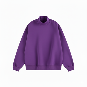 Oversized Mockneck Fleece Sweatshirt Women Cozy Soft Loose Fit Comfy Pullover Casual Minimal Korean Streetwear <b>Top</b> - Product Image 1