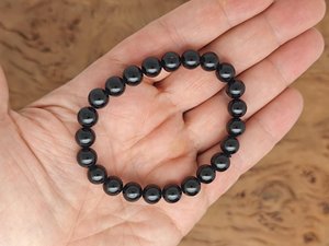 Pulsera Elástica de Piedras de Turmalina Negra Redonda Natural Hecha a Mano, Joyería de Cristal al por Mayor para Hombre y Mujer - Product Image 3