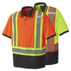 Polos de sécurité réfléchissants à haute visibilité pour la construction, polos personnalisés en polyester pour la sécurité industrielle, polos pour hommes avec réflecteur - Product Image 2