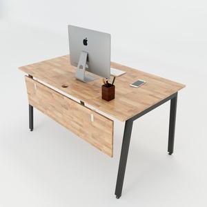 Escritorio de Computadora Moderno y Minimalista Aton Concept HBAT006 de 140x80 con Patas de Hierro Ensambladas para Estudio u Oficina - Product Image 1