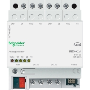 Actuador Analógico SCHNEIDER ELECTRIC MTN682291 REG-K/4-gang, Gris Claro, Componente Industrial - Product Image 1