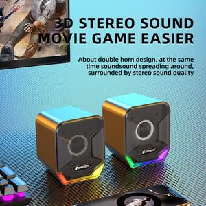 JERTECH S4 Fábrica Omnidirecional Mini Speaker 2 em 1 Impermeável LED Light Speaker Gaming Computer RGB Speakers - Product Image 6