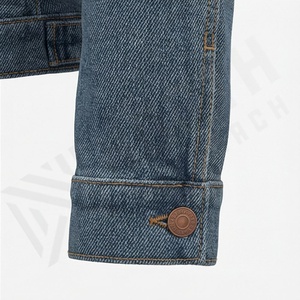 Veste en jean décontractée personnalisée pour hommes, grandes tailles, 100% coton, option logo sur le devant, respirante, veste d'hiver - Product Image 6