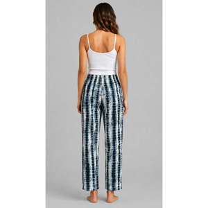 Trendy Women's Rayon Tie Dye Pajama Casual Blue Nightwear & Home Wear Soft Elastic Waist with 2 Pockets ODM Families Suitable - Product Image 5