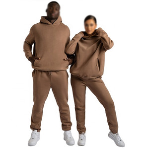 Fabricant personnalisé Ensemble deux pièces Sweatshirt à capuche et sweat-shirt surdimensionnés en polaire Ensemble de jogging pour hommes Survêtements - Product Image 1