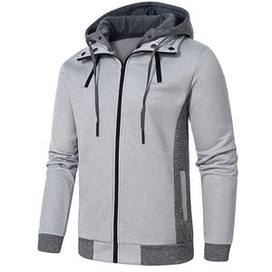 Sweat à capuche zippé pour homme avec broderie personnalisée Sweat à capuche grande taille décontracté pour homme uni OEM - Product Image 5