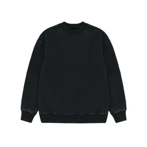 Custom 400g polar Vintage cuello simulado de gran tamaño Distressed streetwear Cuello redondo Lavado ácido Sudadera con capucha sin capucha - Product Image 1