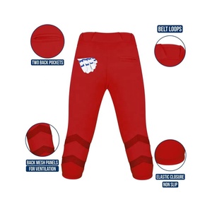 Pantalones de softball deportivos con cremallera para mujer Pantalones de softball para mujer con parte inferior elástica con paneles de malla para máxima comodidad - Product Image 4