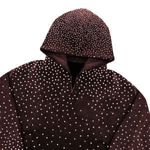Sweat à capuche marron avec strass, tendance, chaud, en coton, décontracté, doux, élégant, pull de créateur pour homme - Product Image 3