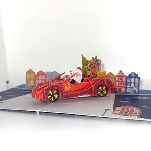 Tarjetas de felicitación coloridas Diseño de Papá Noel 3D Pop Up Tarjeta de felicitación Impresión DE ARTE Feliz Navidad Artesanía - Product Image 1
