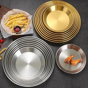 304จานกิมจิขอบทองแบบใหม่ชามสลัดโลหะและชามผสมดีไซน์ใหม่ - Product Image 5