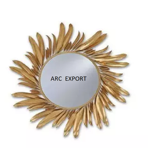 Décoration moderne en forme de fleur de soleil Cadre de miroir de décoration en métal de haute qualité pour accessoires de décoration de salon à la maison - Product Image 3
