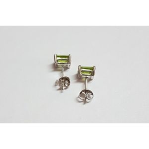 Geometric <b>Emerald</b> Cut <b>Stud</b> Ear Ring 6mm Square Diamond Shape - Product Image 5