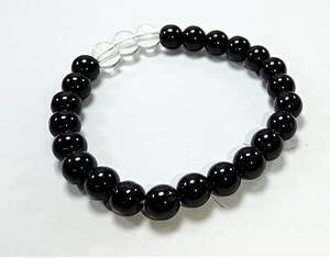 Crystal <b>bracelet</b> <b>Black</b> Obsidian & Clear crystal Round Beads <b>Bracelet</b> 8mm Stone Gemstone Fashion Men and <b>Women</b> Gift Energy - Product Image 6