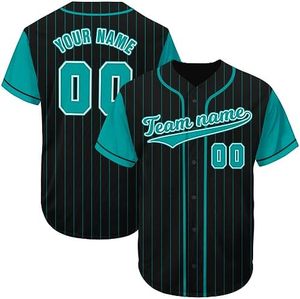 Camisetas de béisbol personalizadas con nombre y número, nuevas camisetas personalizadas negras a rayas para hombres, mujeres, jóvenes y niños, ropa deportiva - Product Image 1