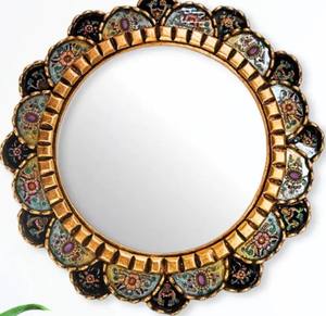 Peruvian Pink <b>Mirror</b> in <b>Gold</b> Leaf, <b>Bathroom</b> <b>Mirror</b>, Hall <b>Mirror</b>, Accent <b>Mirror</b>, Office <b>Mirror</b>, AndeanMirror - Product Image 4