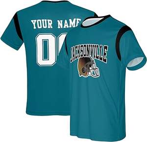 Camiseta de Fútbol Americano Sublimada Personalizada con Nombre y Número, Ropa Deportiva de Secado Rápido para Entrenamiento para Hombre - Product Image 1